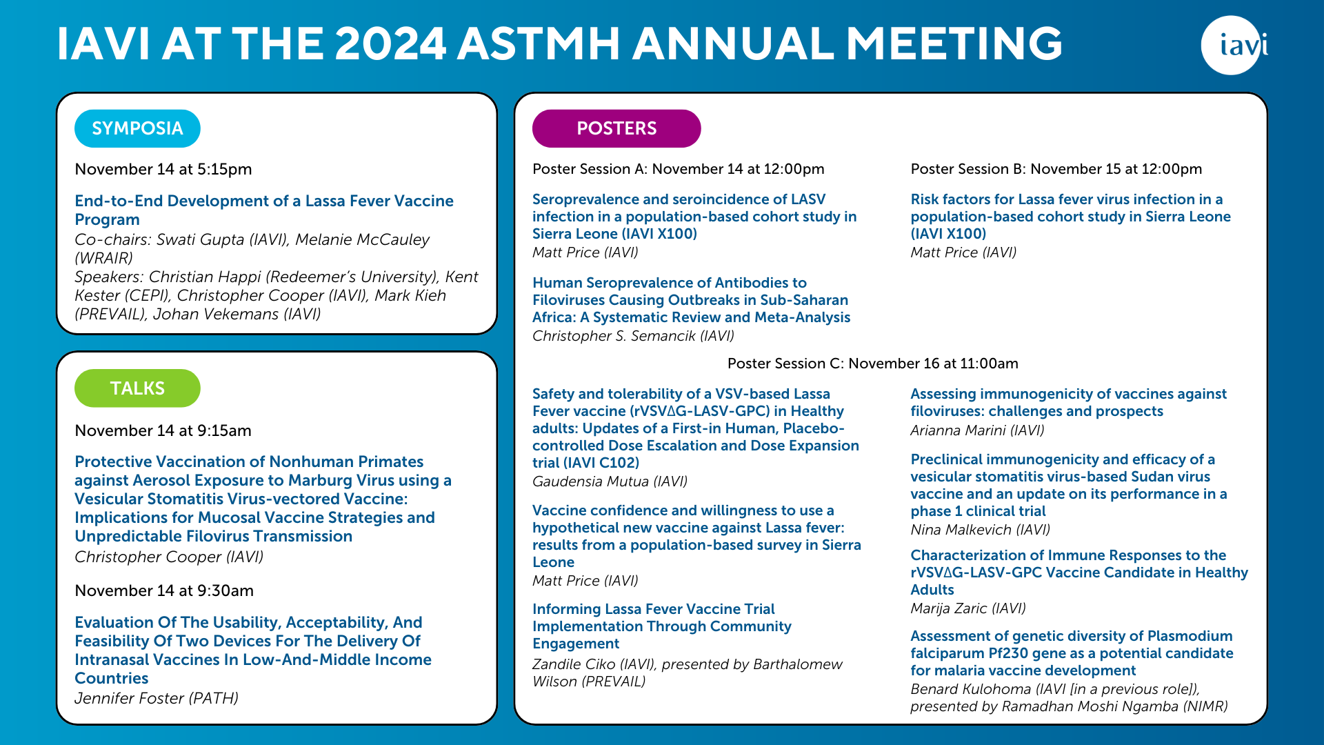 IAVI at the 2024 ASTMH Annual Meeting IAVI